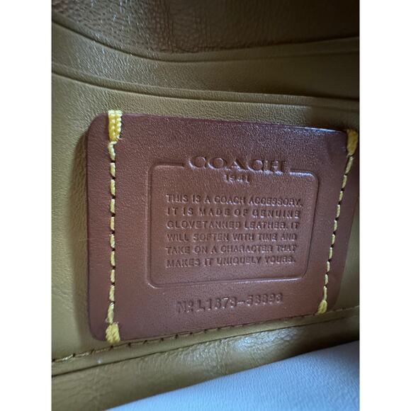 EXCELLENT CONDITION Coach Tea Rose Appliqué Leather Chain Shoulder Bag Ivory - Picture 9 of 12